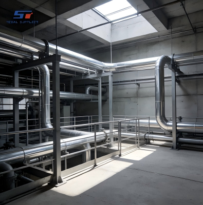 産業施設における耐腐食性亜鉛メッキ鋼の用途